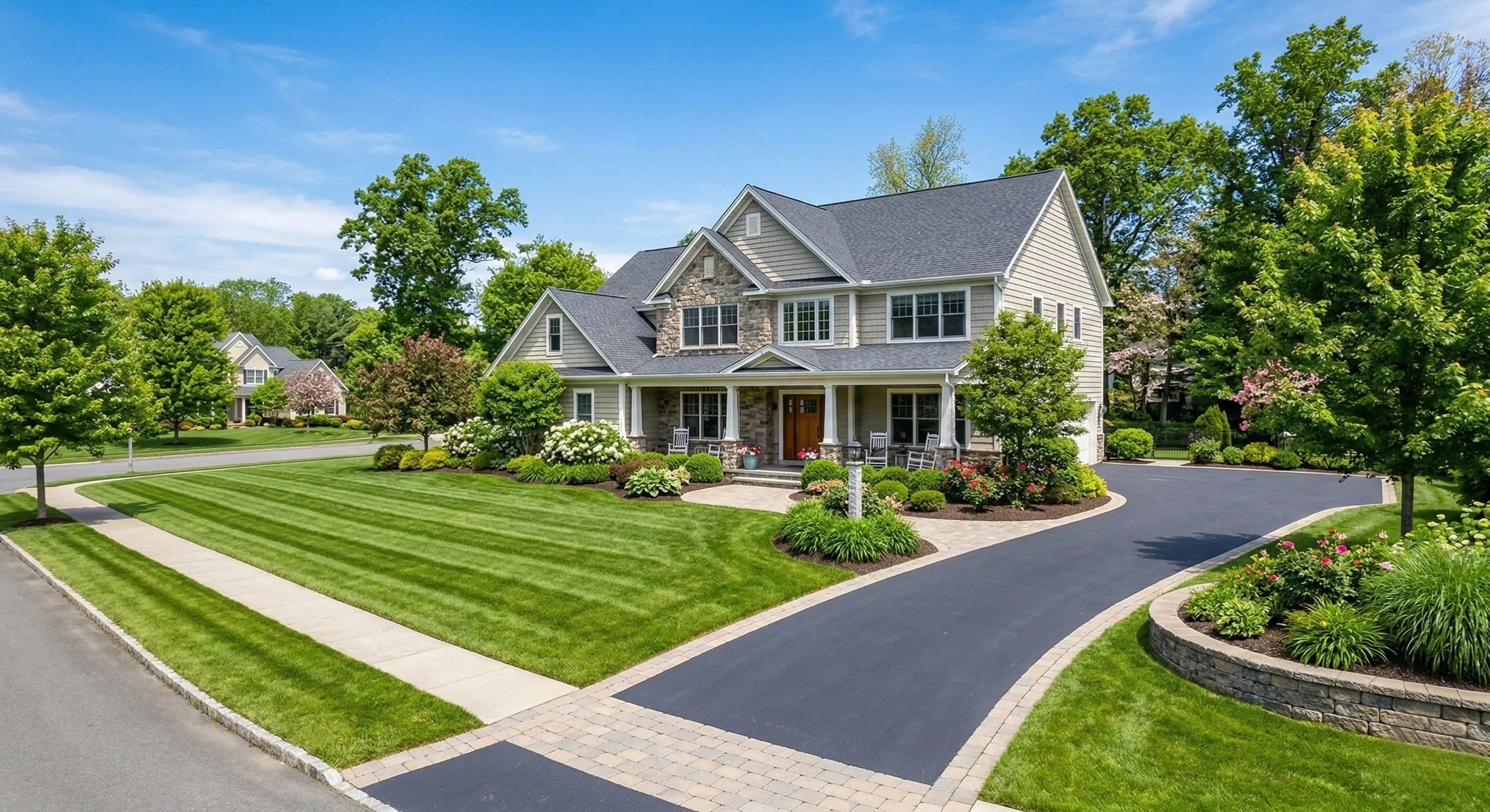 Sacramento home with a freshly mowed, professionally striped emerald lawn